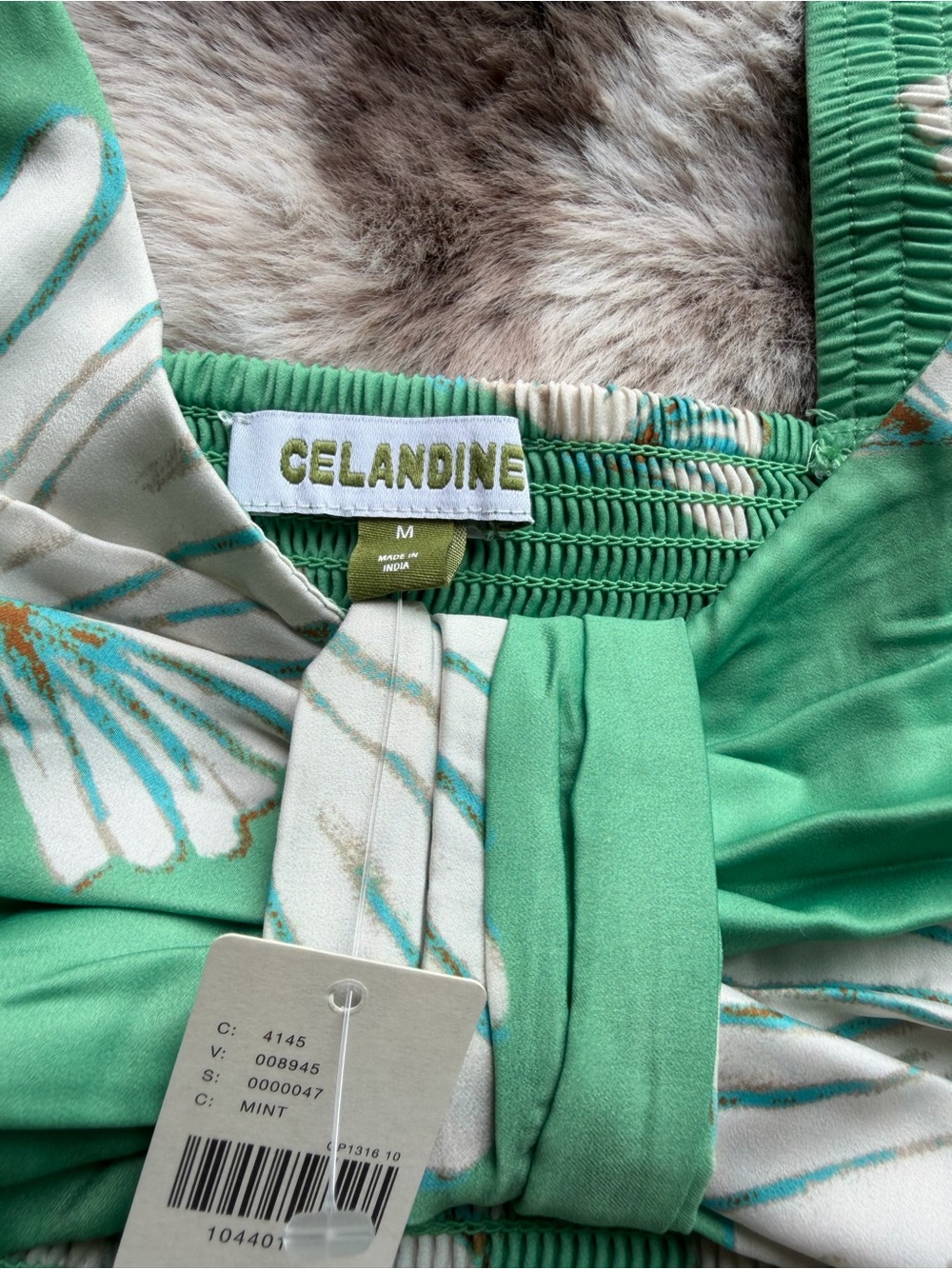 Celandine Green Floral Bikini Top